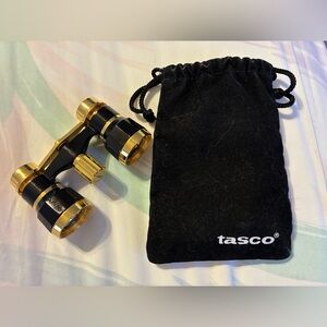 Vintage Binolux Black and Gold Theater Glasses in a Pouch (not original pouch)